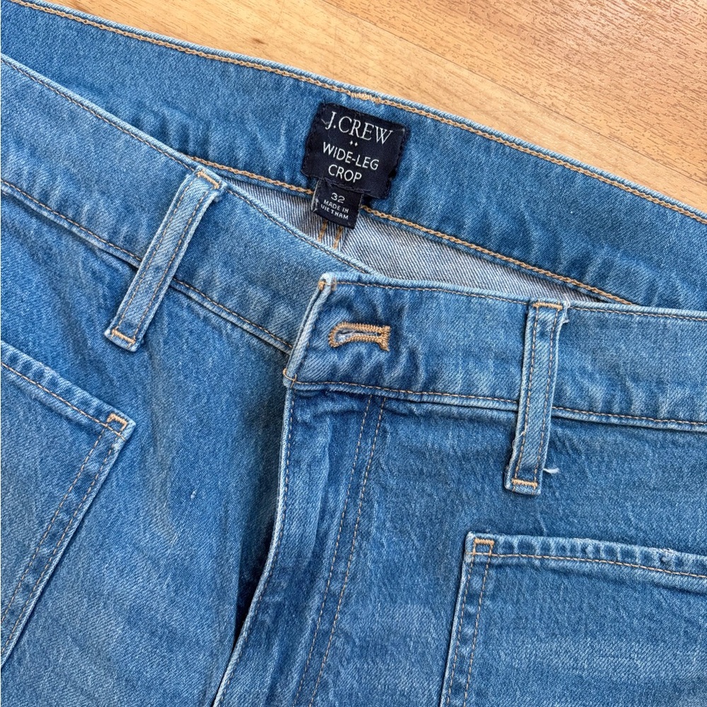 J. Crew Women’s  Denim Wide-Leg Crop Jeans